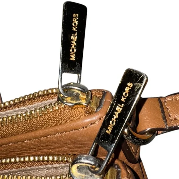 Michael Kors Fulton Crossbody Bag Cognac Pebbled Leather - Picture 7 of 10